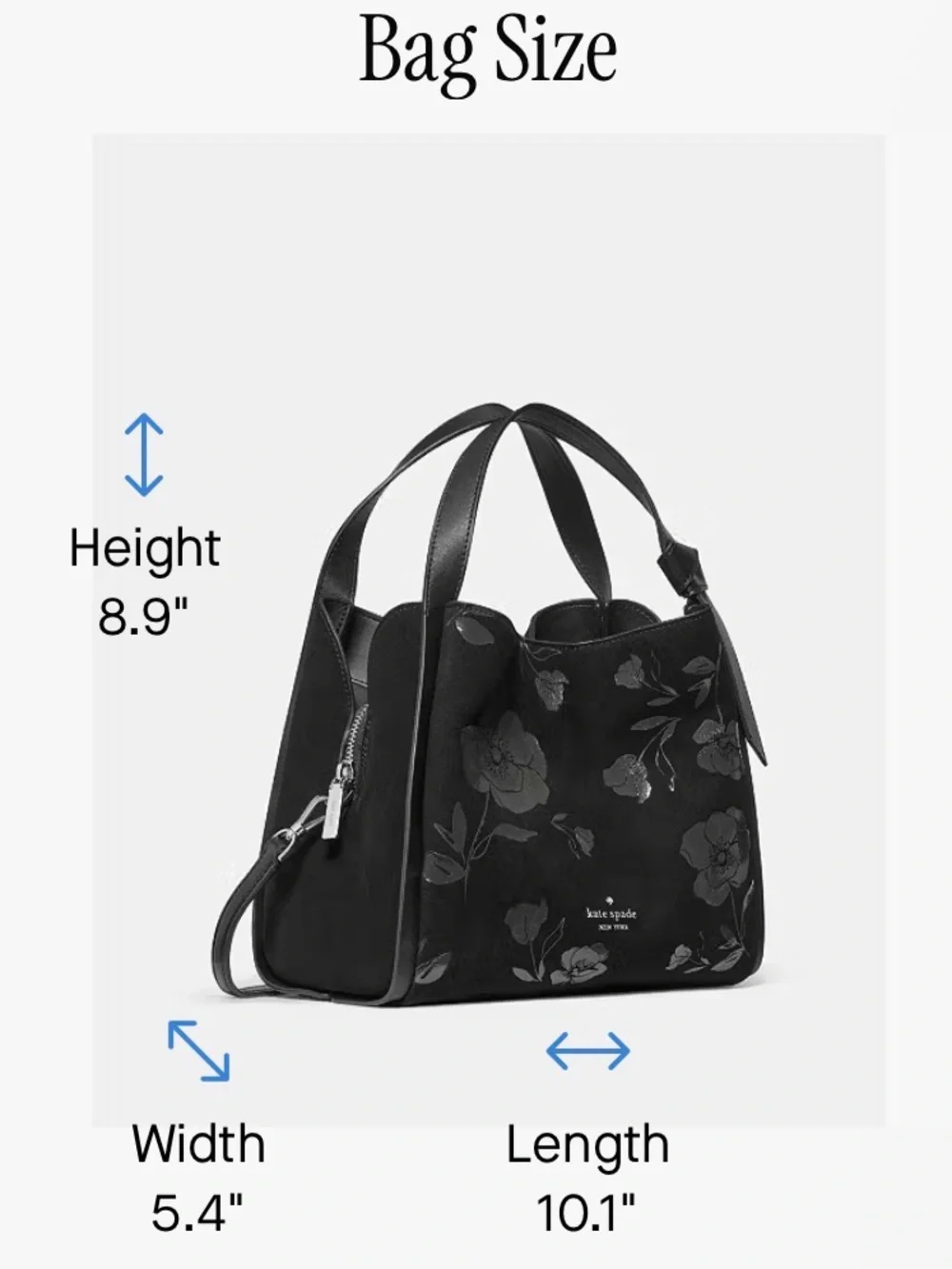 NWT KATE SPADE Knott Floral Suede Carryall Bag